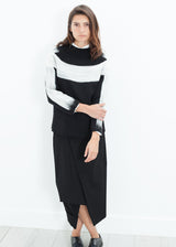 Contrast Felted Sweater in Black